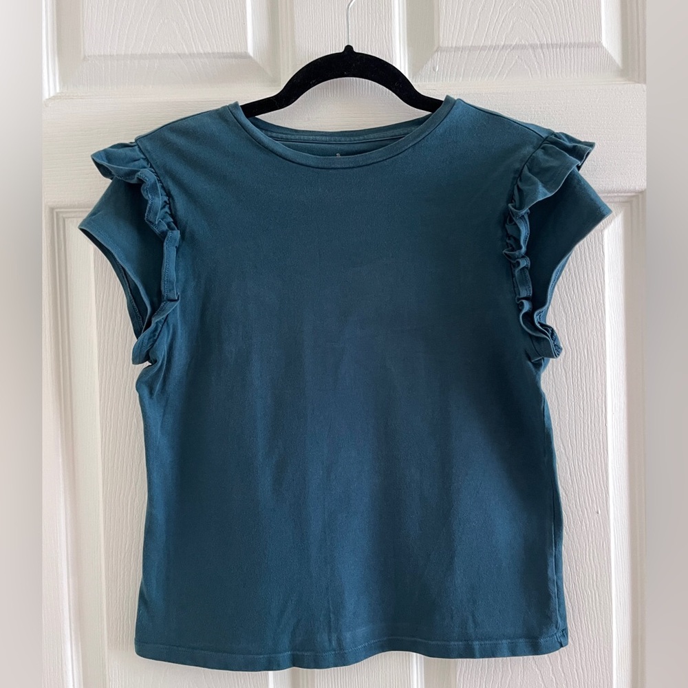Target | Teal Ruffle Cotton Tee